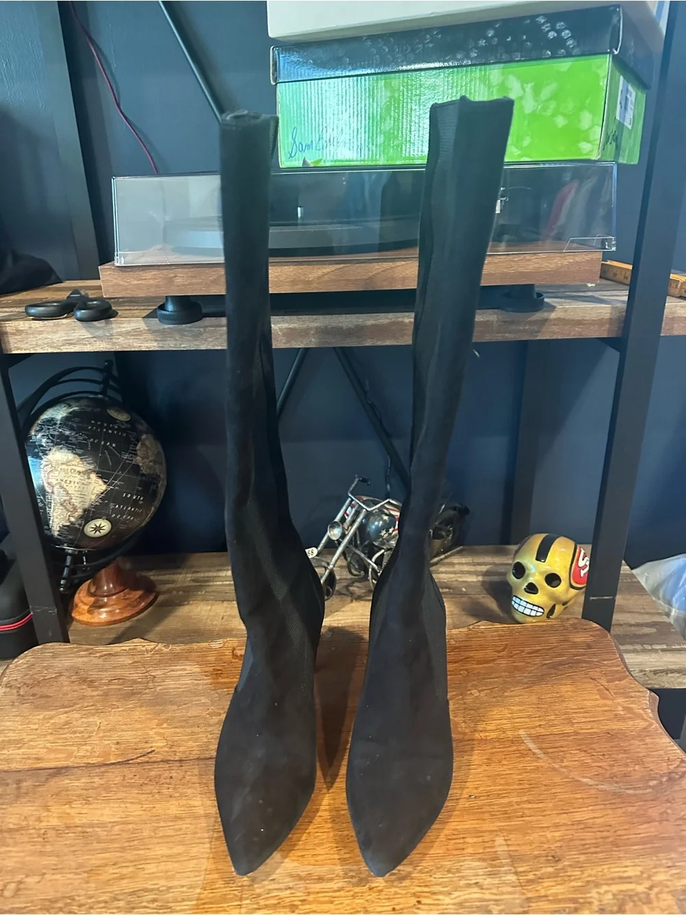 Via Spiga Black Over-the-Knee Pointed Toe Boots